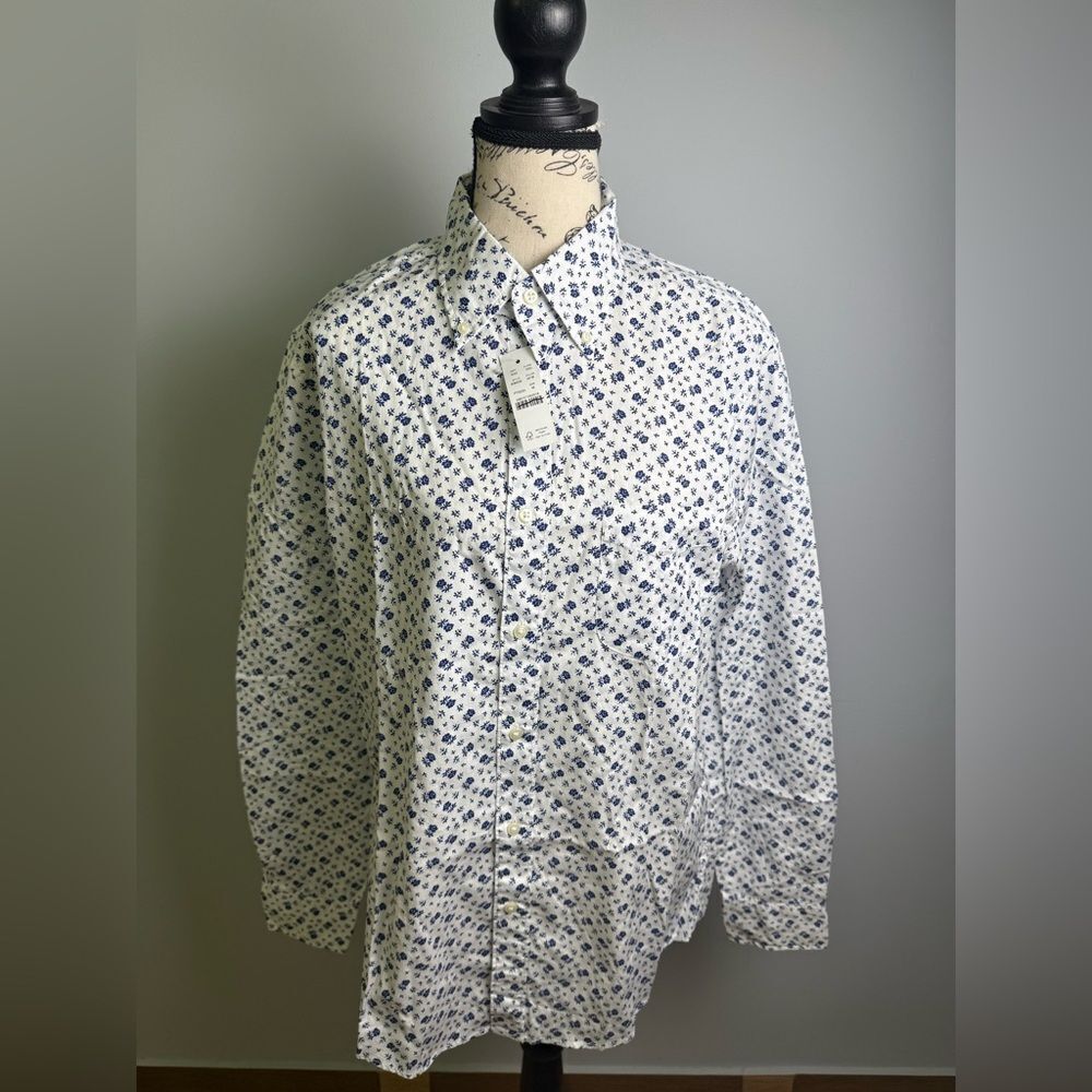 J.Crew Slim Secret Wash cotton poplin shirt in print New Size M